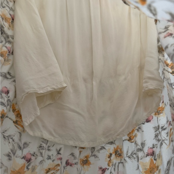 🌸 Saltwater Luxe Cream Floral Midi Skirt | Cottagecore | Size Small - Picture 5 of 6